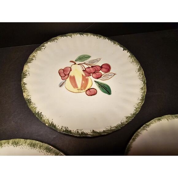 Blue Ridge Southern Potteries Set 6 Fruit Dinner Plates Handpainted USA - Picture 7 of 16
